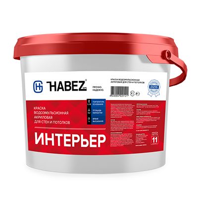 Хабез - Интерьер,акриловая краска для потолков и стен 11 кг